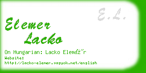 elemer lacko business card